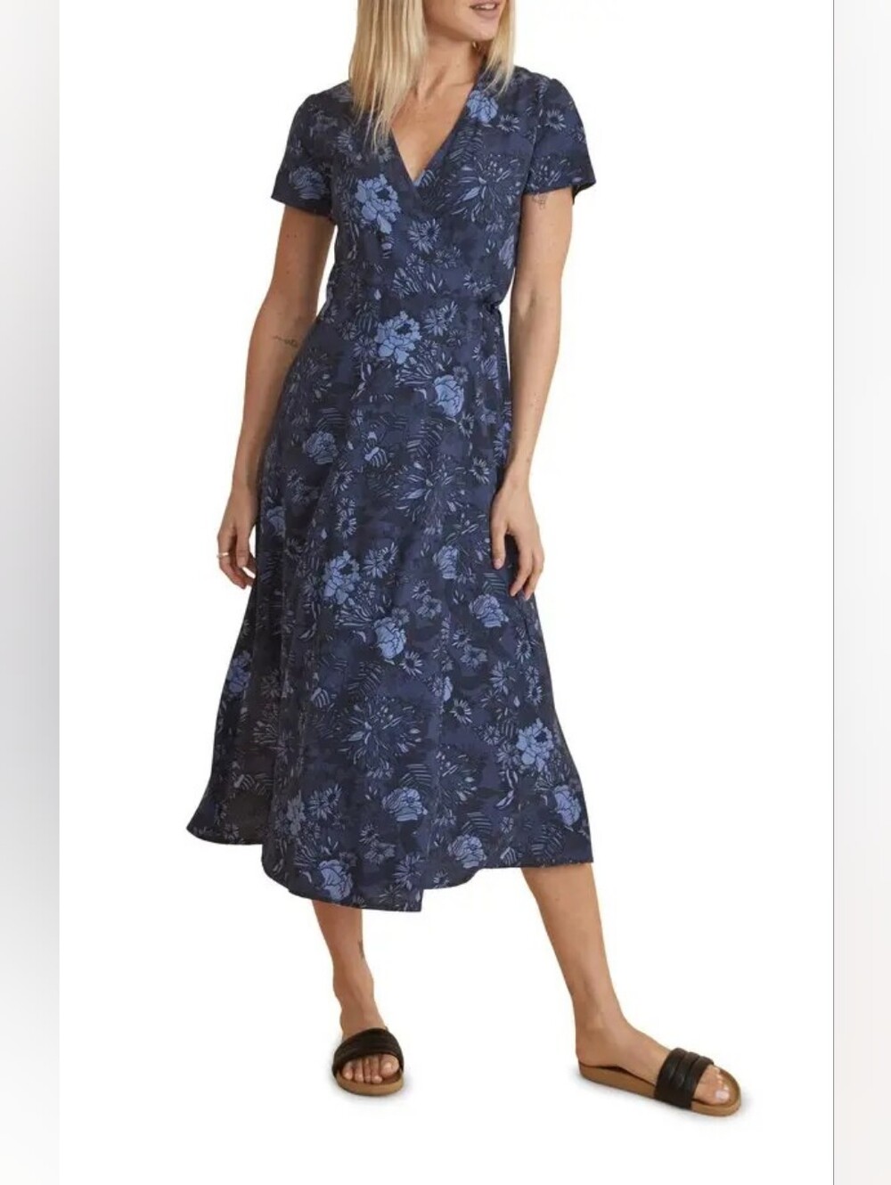 Marine Layer Emlyn Floral Wrap Midi Dress